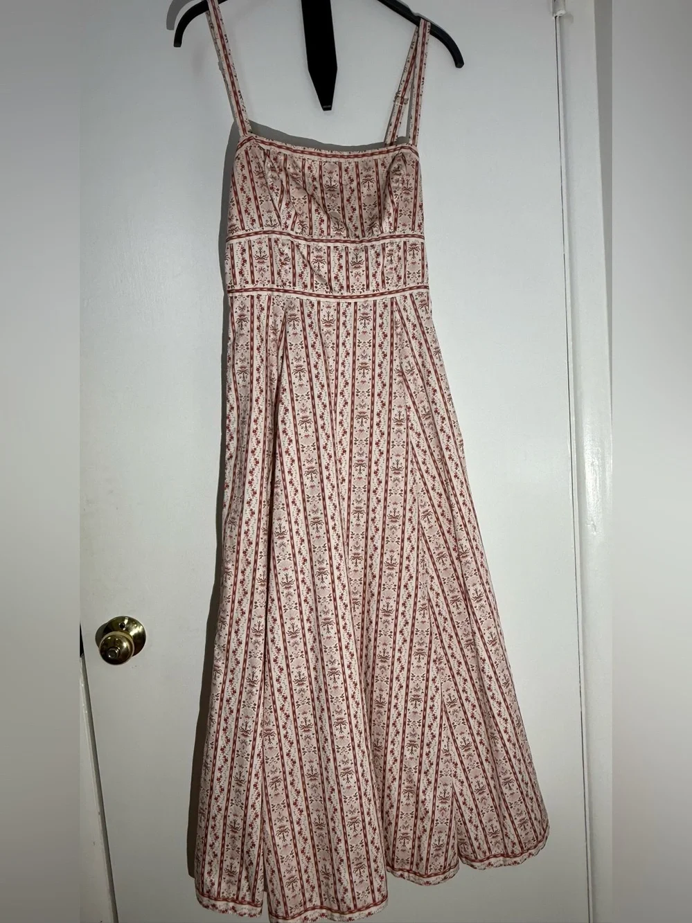 Hill House Strapless Pink & White Floral Midi Dress - Picture 5 of 16